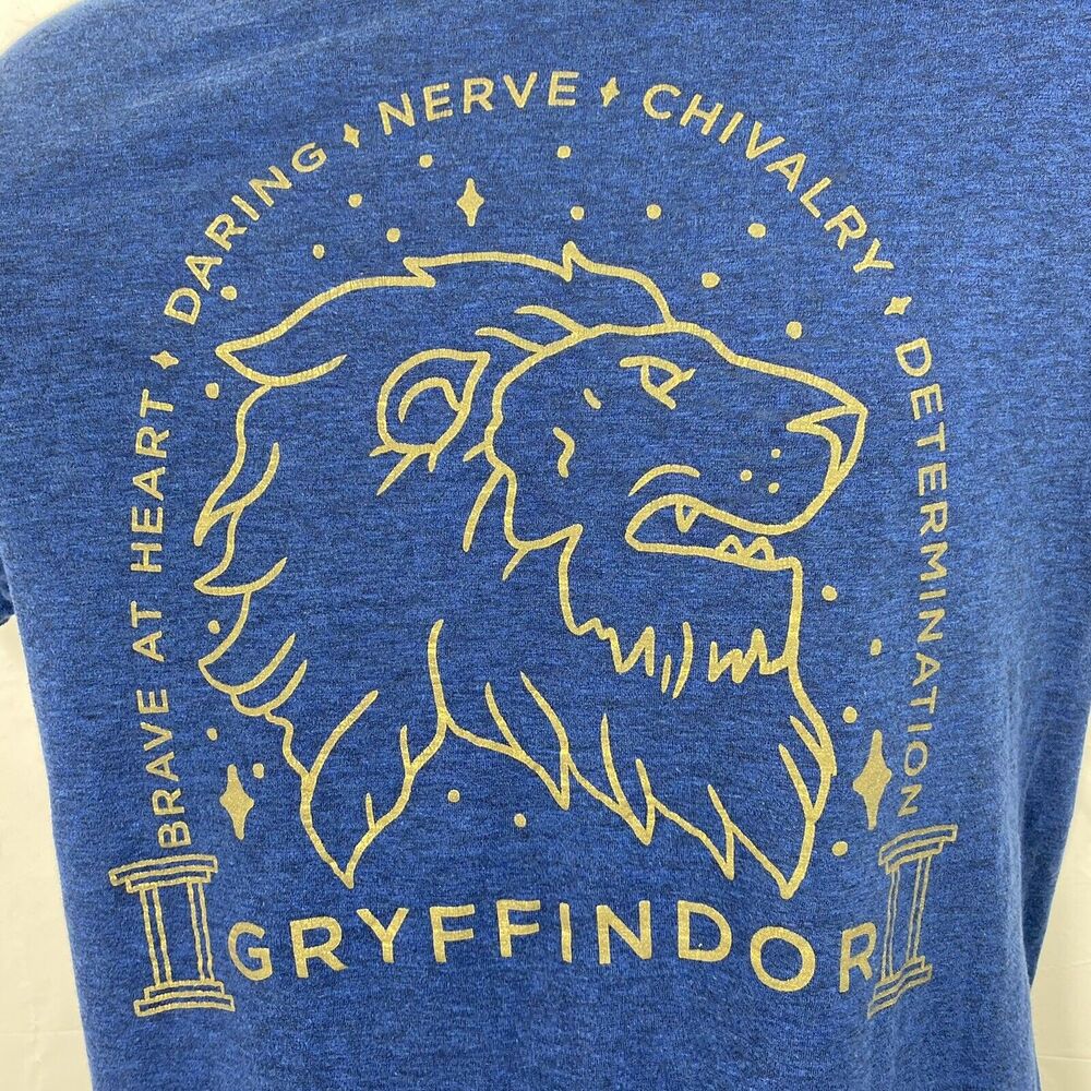 Harry Potter Witchcraft Wizardry Blue Adult Medium Graphic T-Shirt Gryffindor - Picture 3 of 9